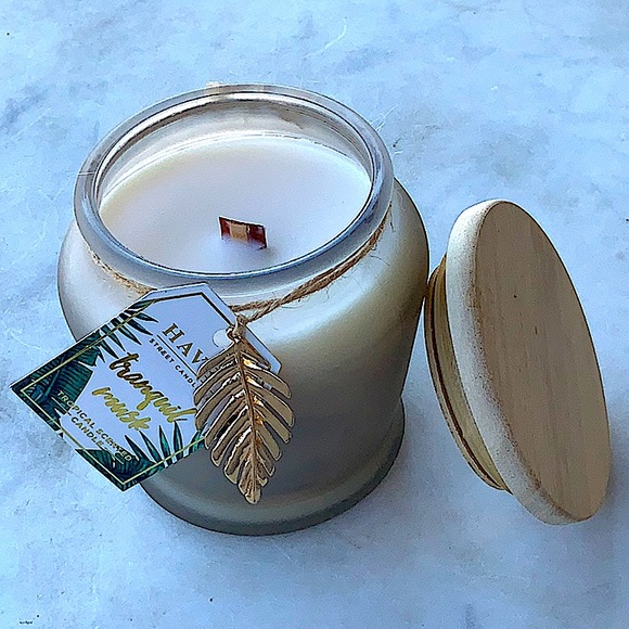 HAVEN STREET CANDLE TRANQUIL MUSK TROPICAL SCENTED WOOD WICK - Picture 2 of 4